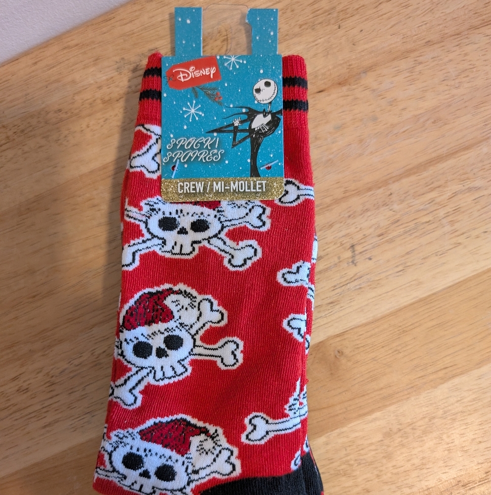 Disney Red and White Skull Crew Socks 3 Pairs